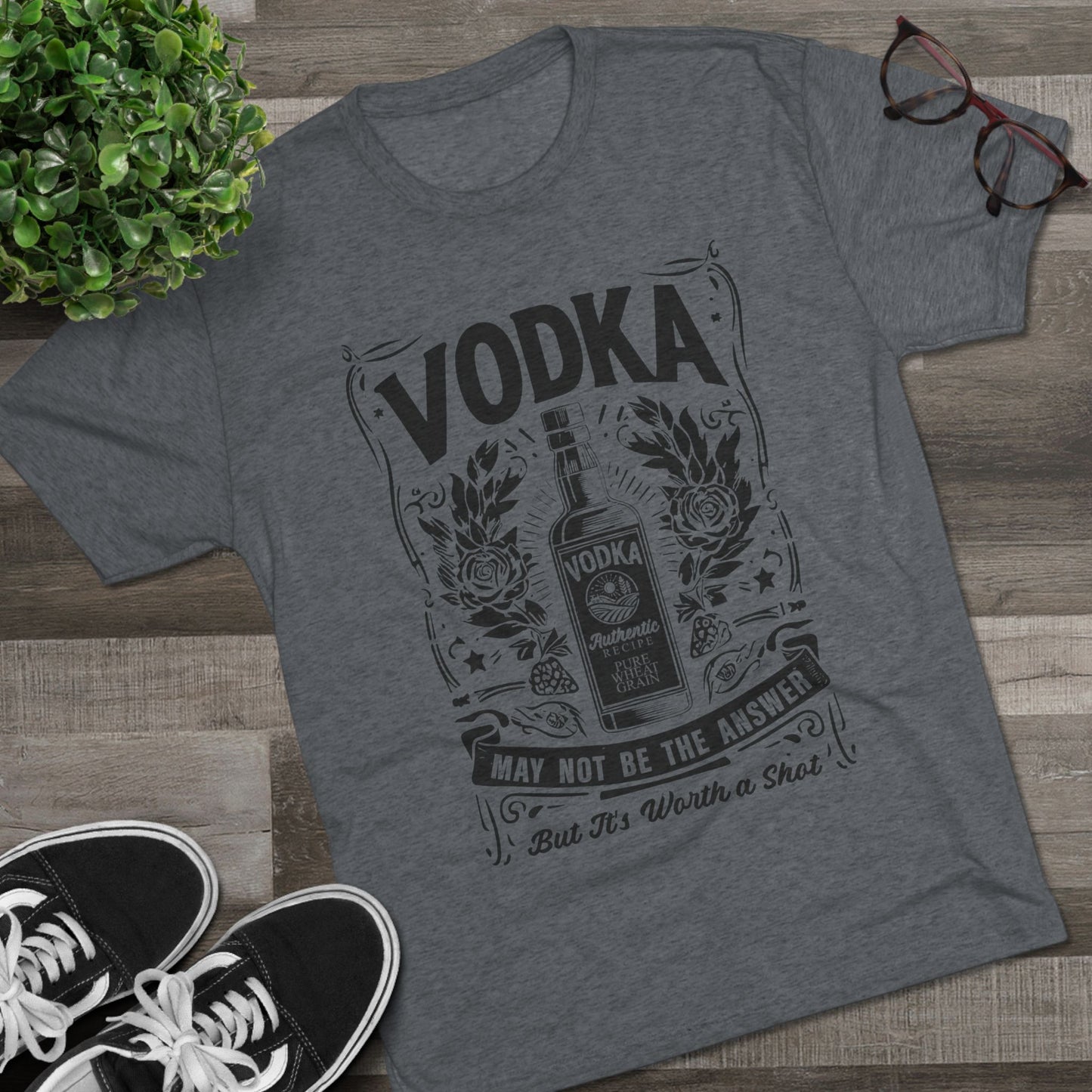 Unisex Tri-Blend Crew Tee (Vodka - Worth a Shot)