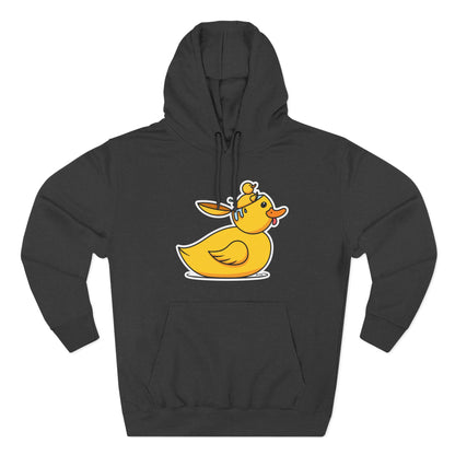 Three-Panel Fleece Hoodie (Duck Bird Brain)
