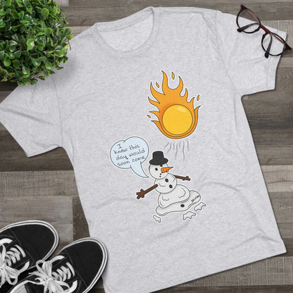 Unisex Tri-Blend Crew Tee (Melting Snowman)