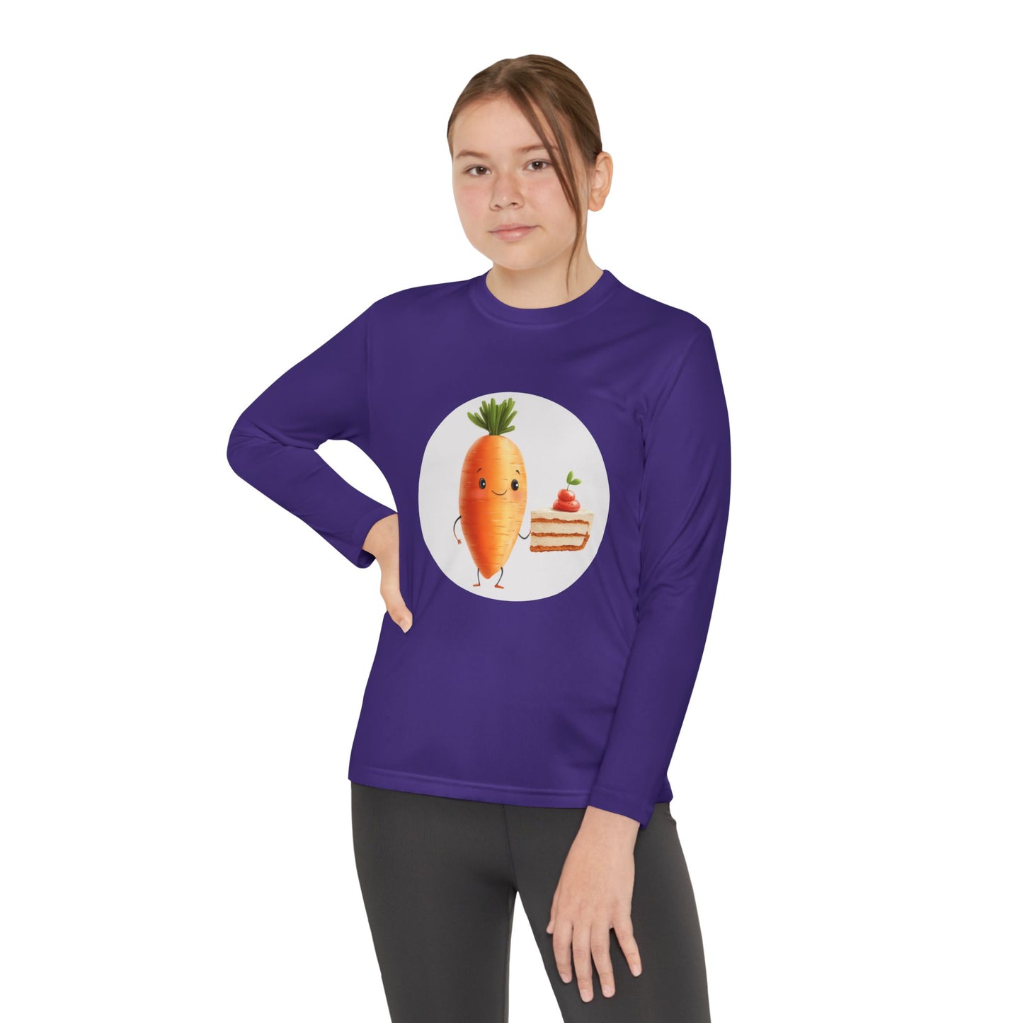 Youth Long Sleeve Competitor Tee (Carrot Cake)