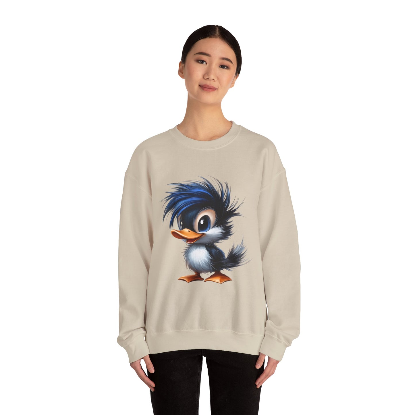 Unisex Heavy Blend™ Crewneck Sweatshirt (Blue Hair Duck)