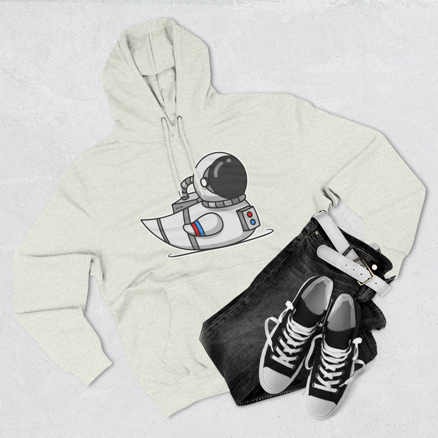 Three-Panel Fleece Hoodie (Astronaut Duck)
