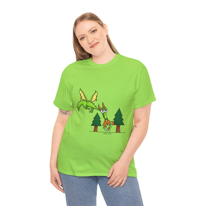 Unisex Heavy Cotton Tee (Flaming Dragon)