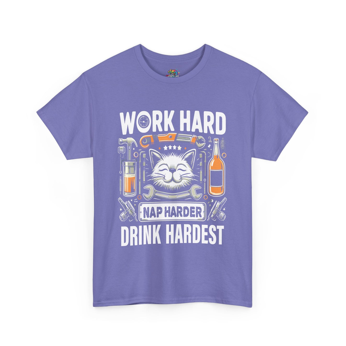 Unisex Heavy Cotton Tee (Work, Nap & Drink Hard)