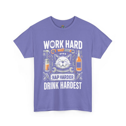 Unisex Heavy Cotton Tee (Work, Nap & Drink Hard)