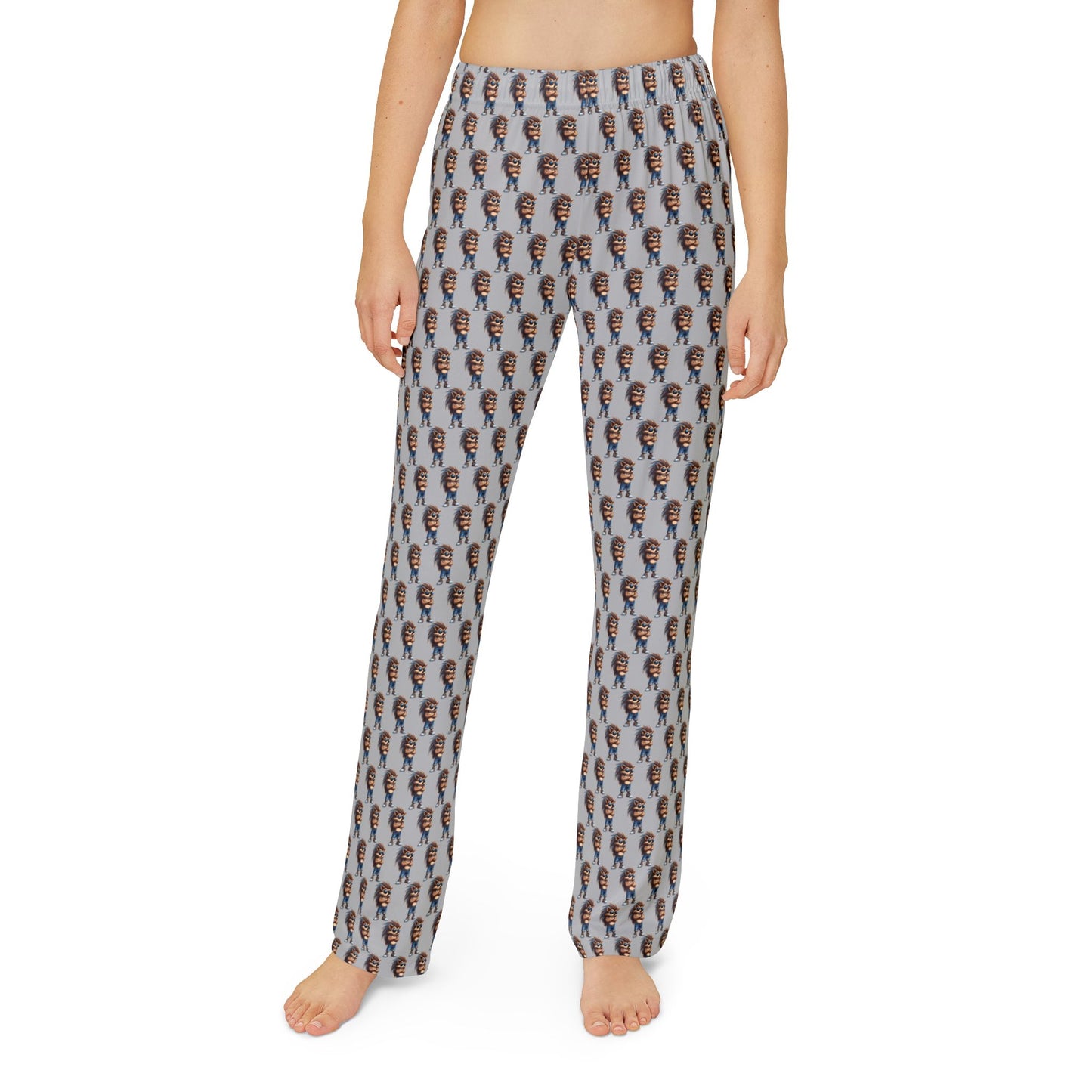 Kids Lounge Pants -AOP Light Grey (Cool Hedgehog)