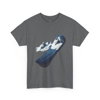 Unisex Heavy Cotton Tee (Mountain Snowboard)