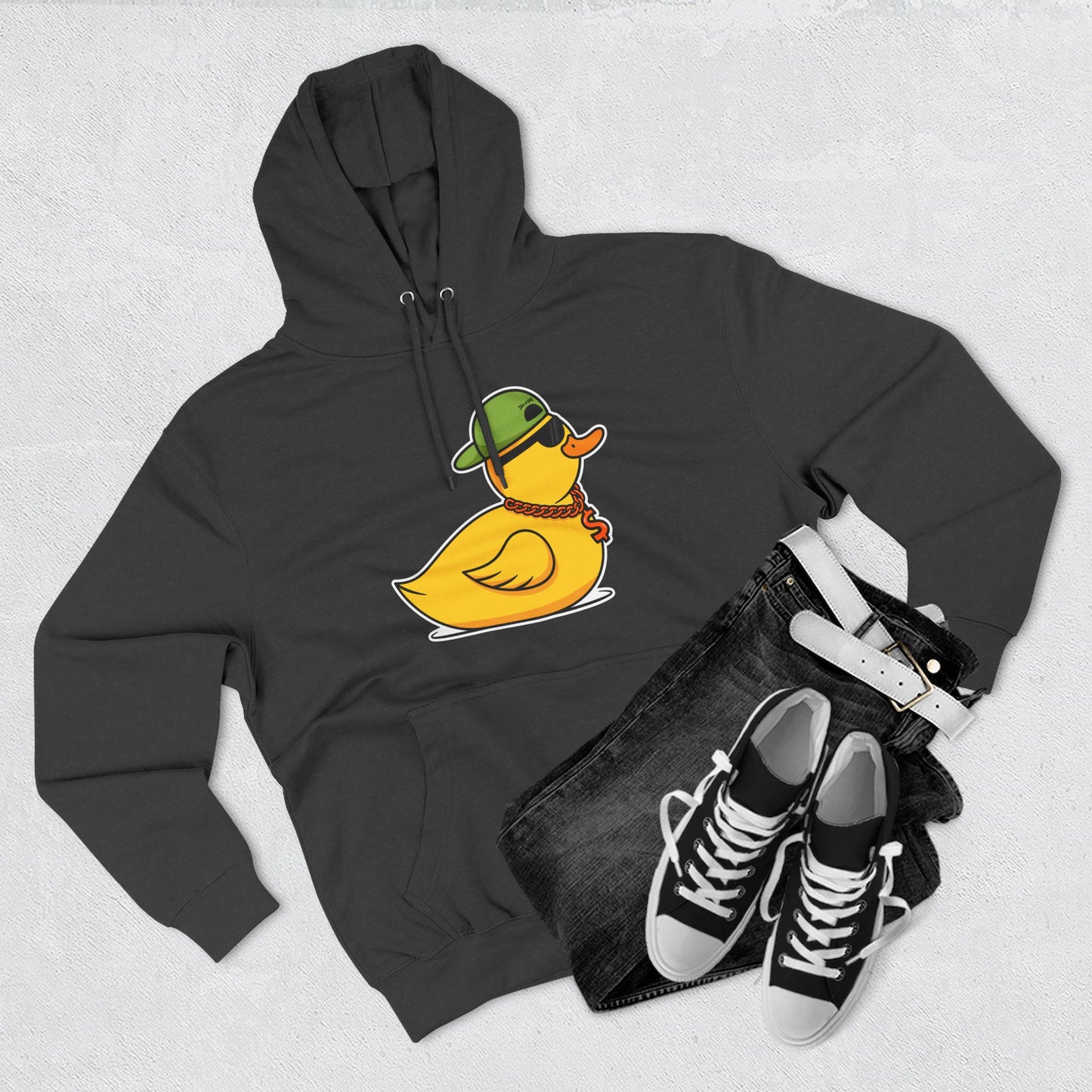 Three-Panel Fleece Hoodie (Gangster Duck)