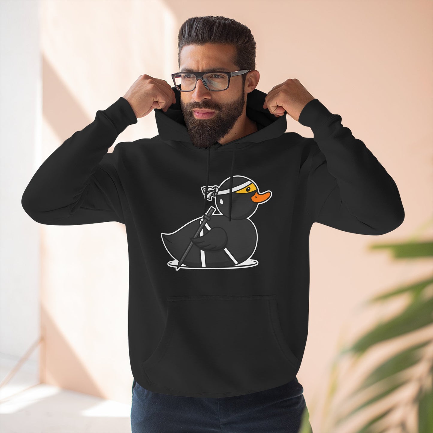 Three-Panel Fleece Hoodie (Ninja Duck)