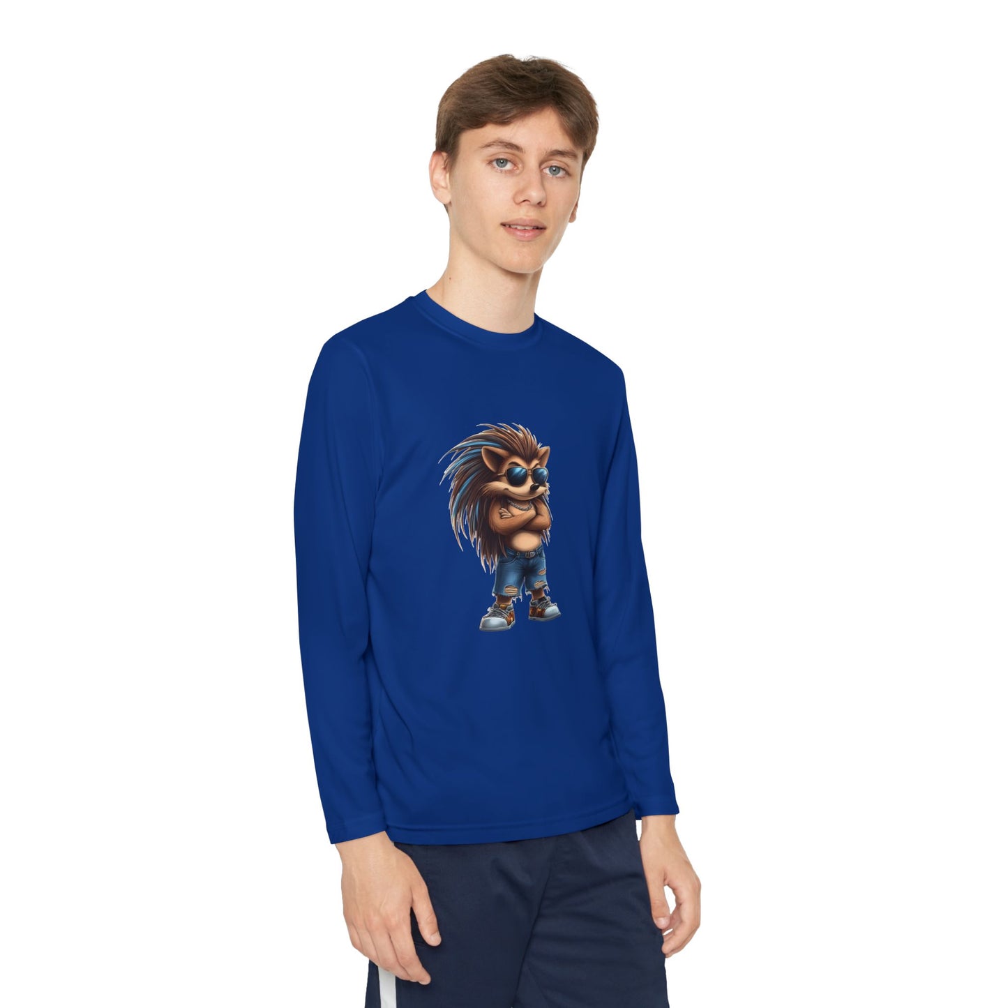 Youth Long Sleeve Competitor Tee (Cool Hedgehog)