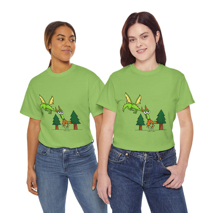 Unisex Heavy Cotton Tee (Flaming Dragon)