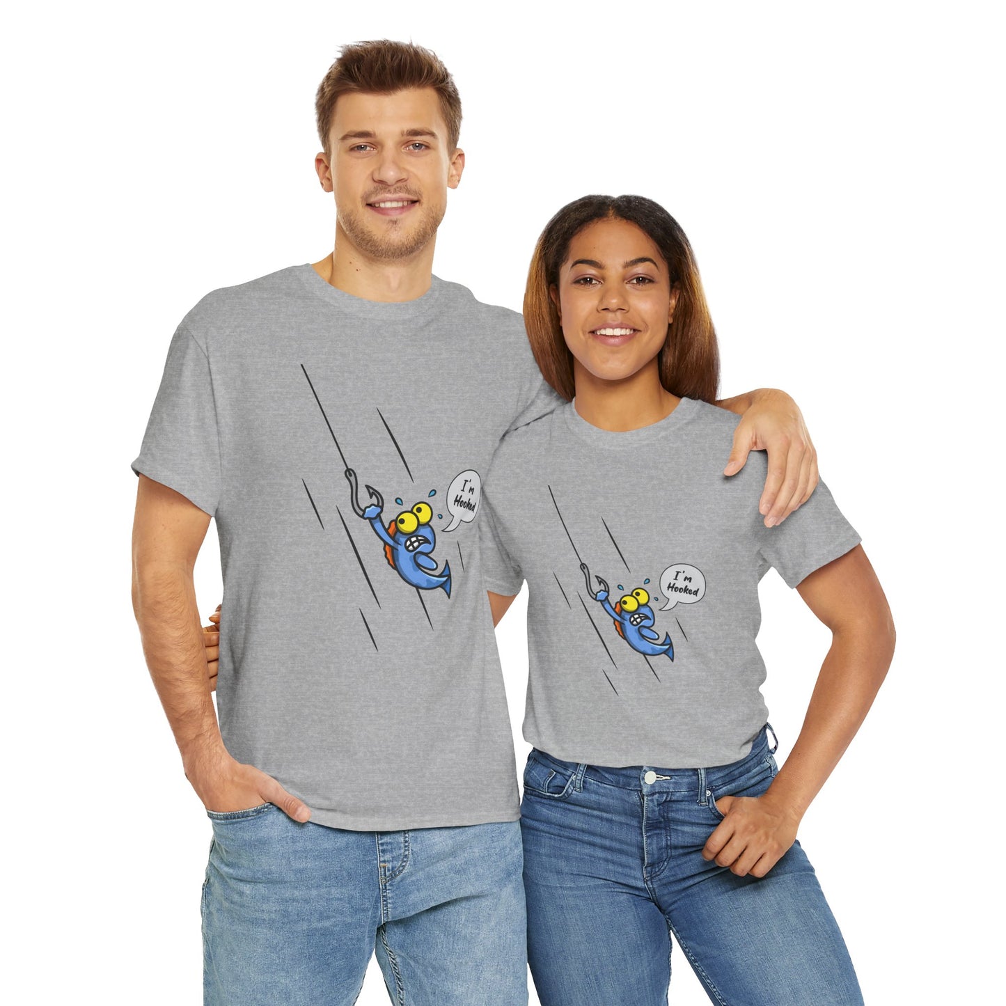 Unisex Heavy Cotton Tee (Fishing Hooked)