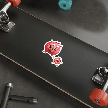 Die-Cut Stickers | Vibrant Art for Personalization (Donut Monster eating Donut)