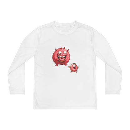 Youth Long Sleeve Competitor Tee (Donut Monster eating Donut)