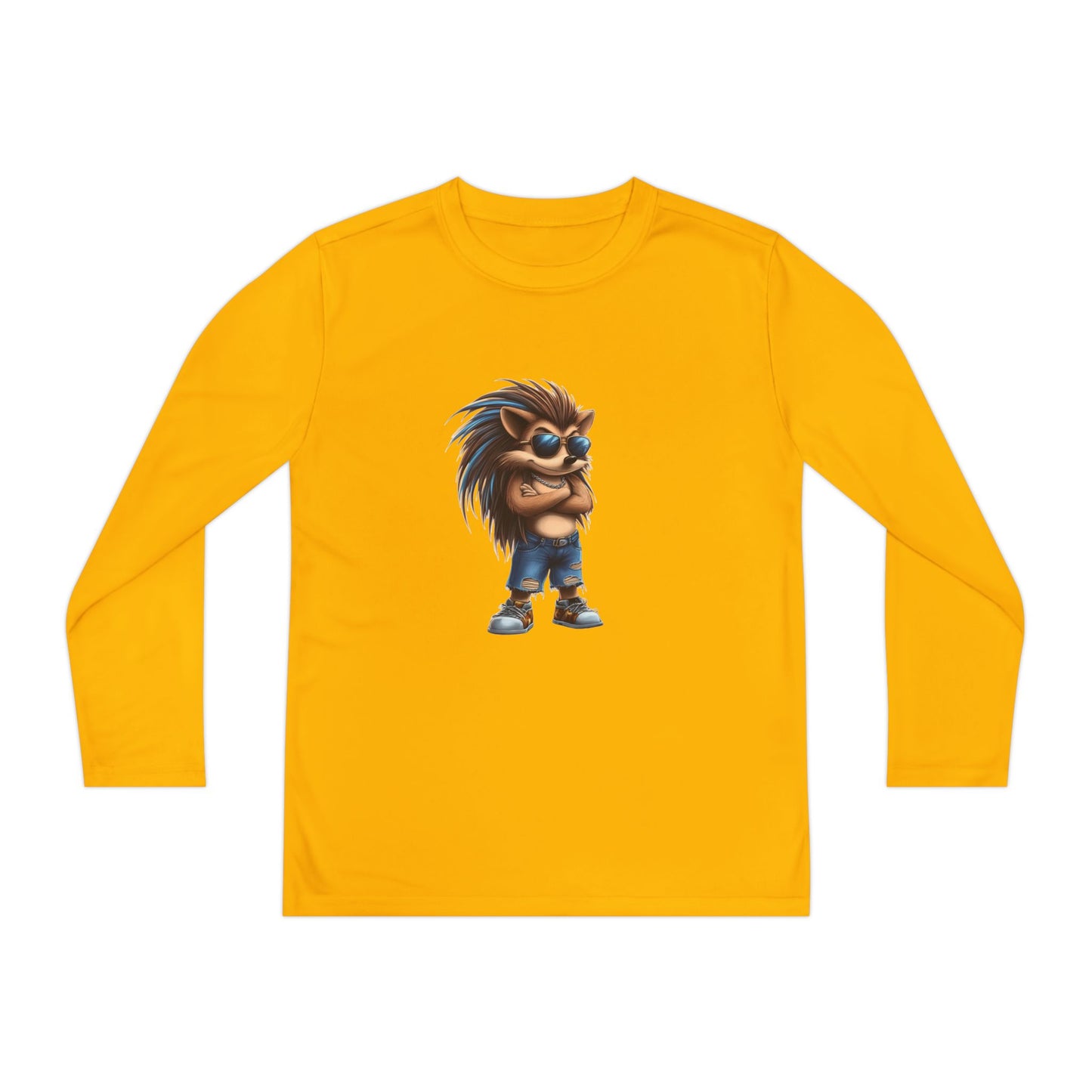 Youth Long Sleeve Competitor Tee (Cool Hedgehog)