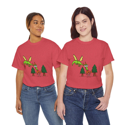 Unisex Heavy Cotton Tee (Flaming Dragon)
