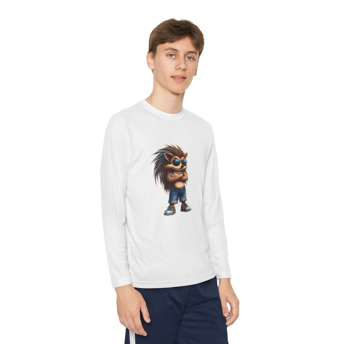 Youth Long Sleeve Competitor Tee (Cool Hedgehog)