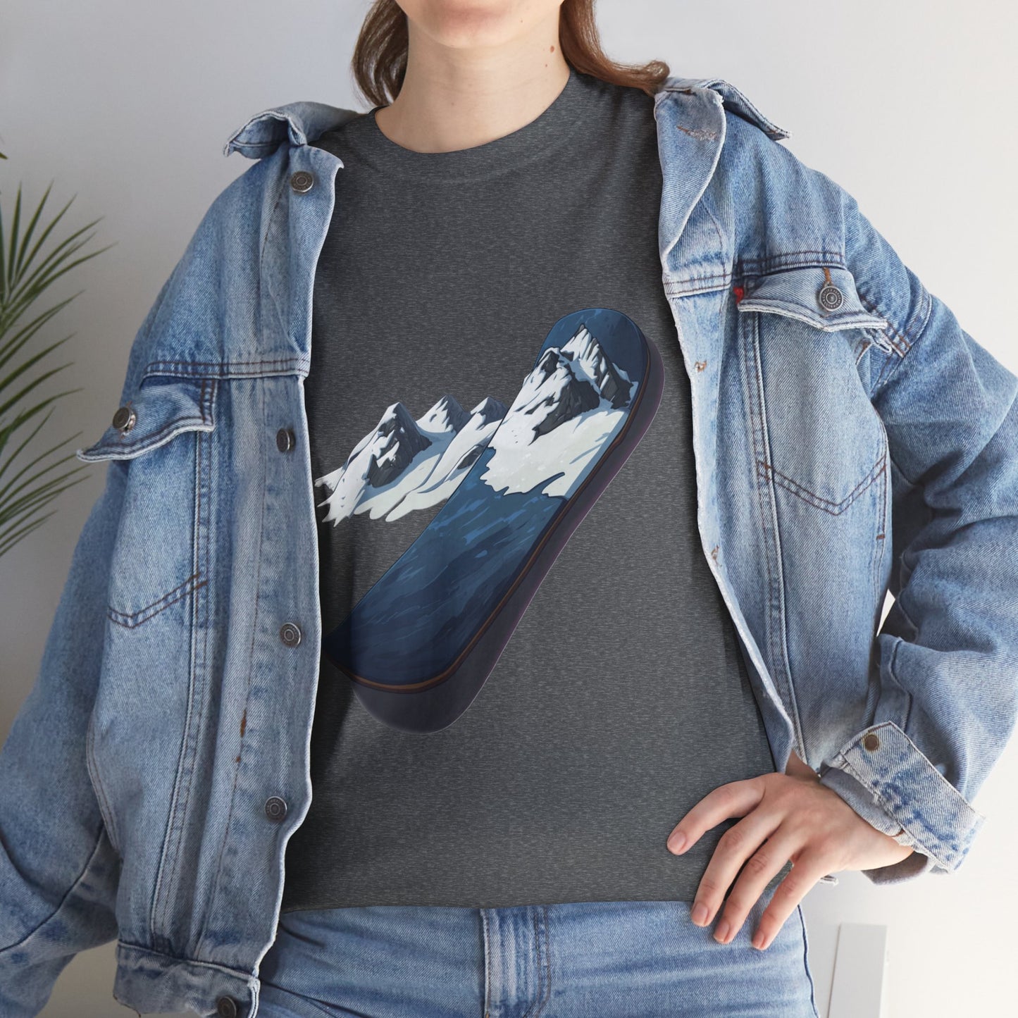 Unisex Heavy Cotton Tee (Mountain Snowboard)