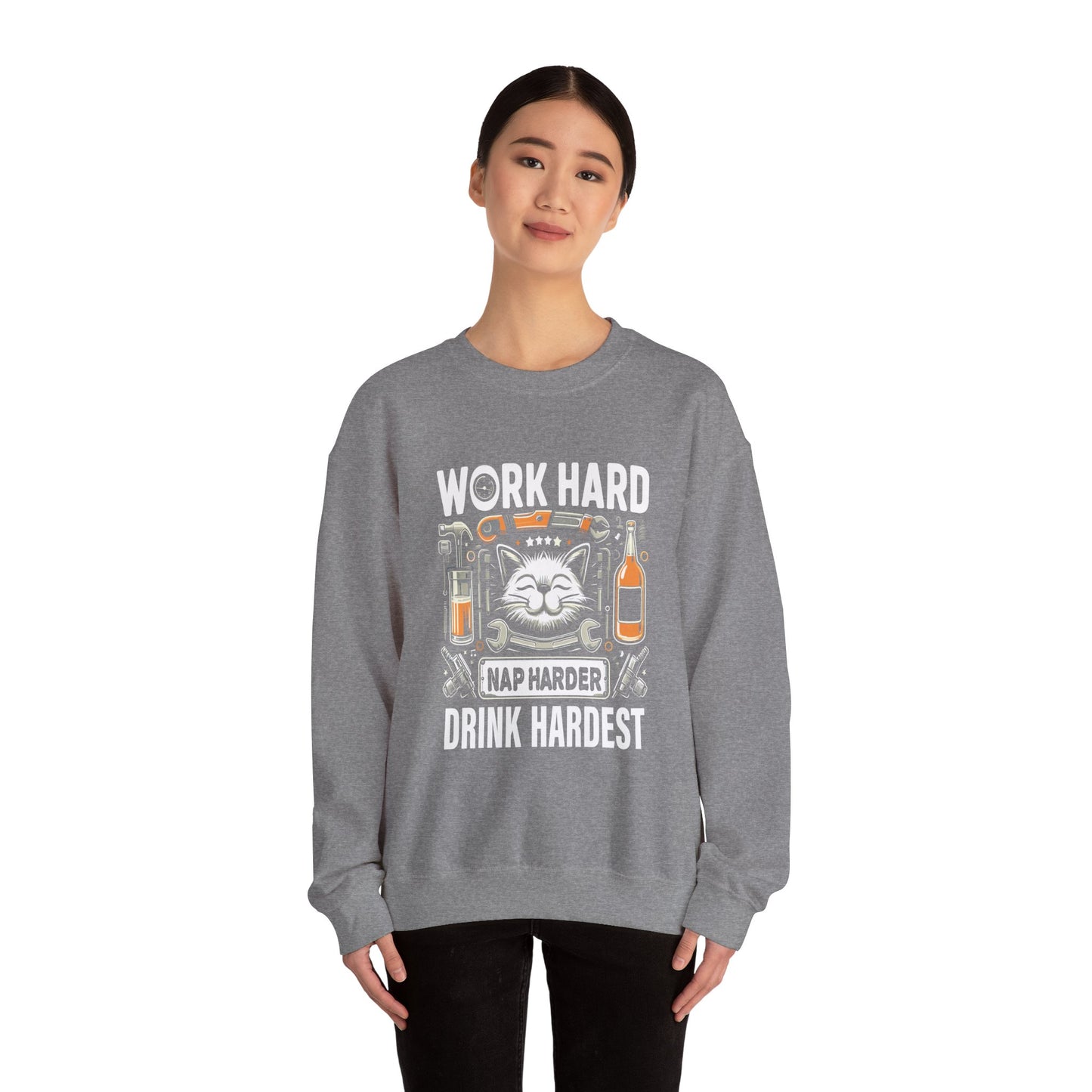 Unisex Heavy Blend™ Crewneck Sweatshirt (Work, Nap & Drink Hard)