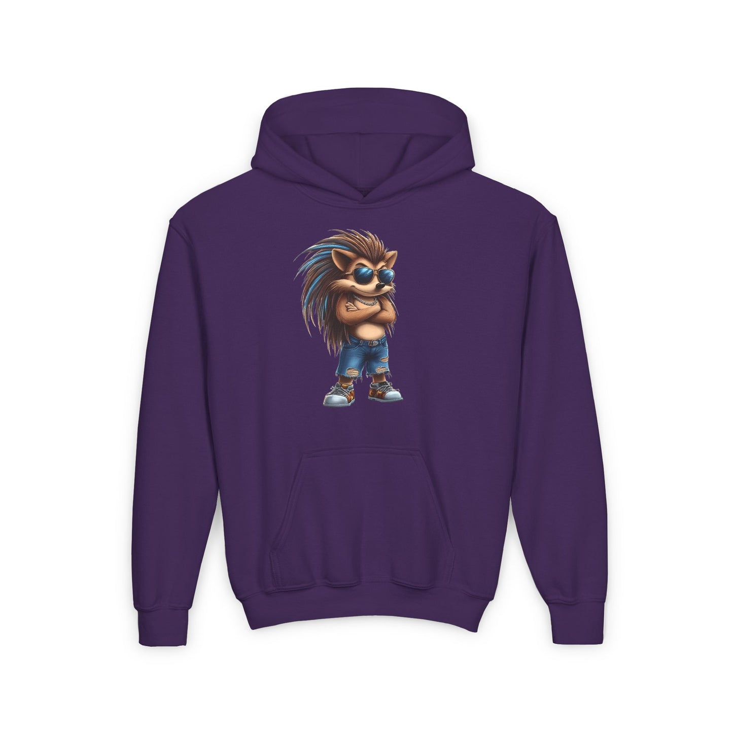 Youth Heavy Blend Hooded Sweatshirt (Cool Hedgehog)