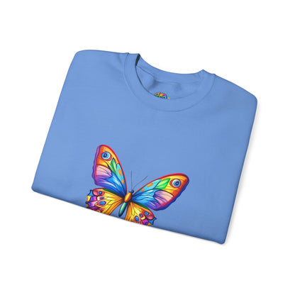 Unisex Heavy Blend™ Crewneck Sweatshirt (Colorful Butterfly)