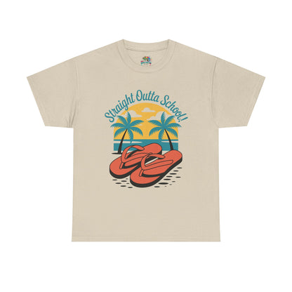 Unisex Heavy Cotton Tee (Straight Outta School)