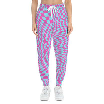 Athletic Joggers (Aqua-Pink Pixels)