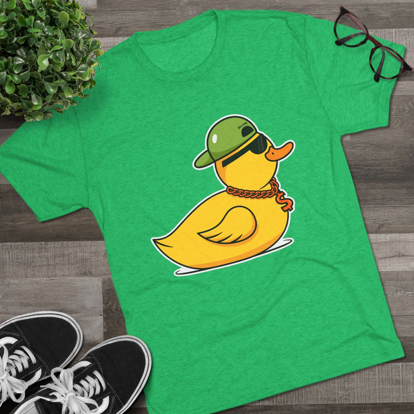 Unisex Tri-Blend Crew Tee (Ninja Duck)