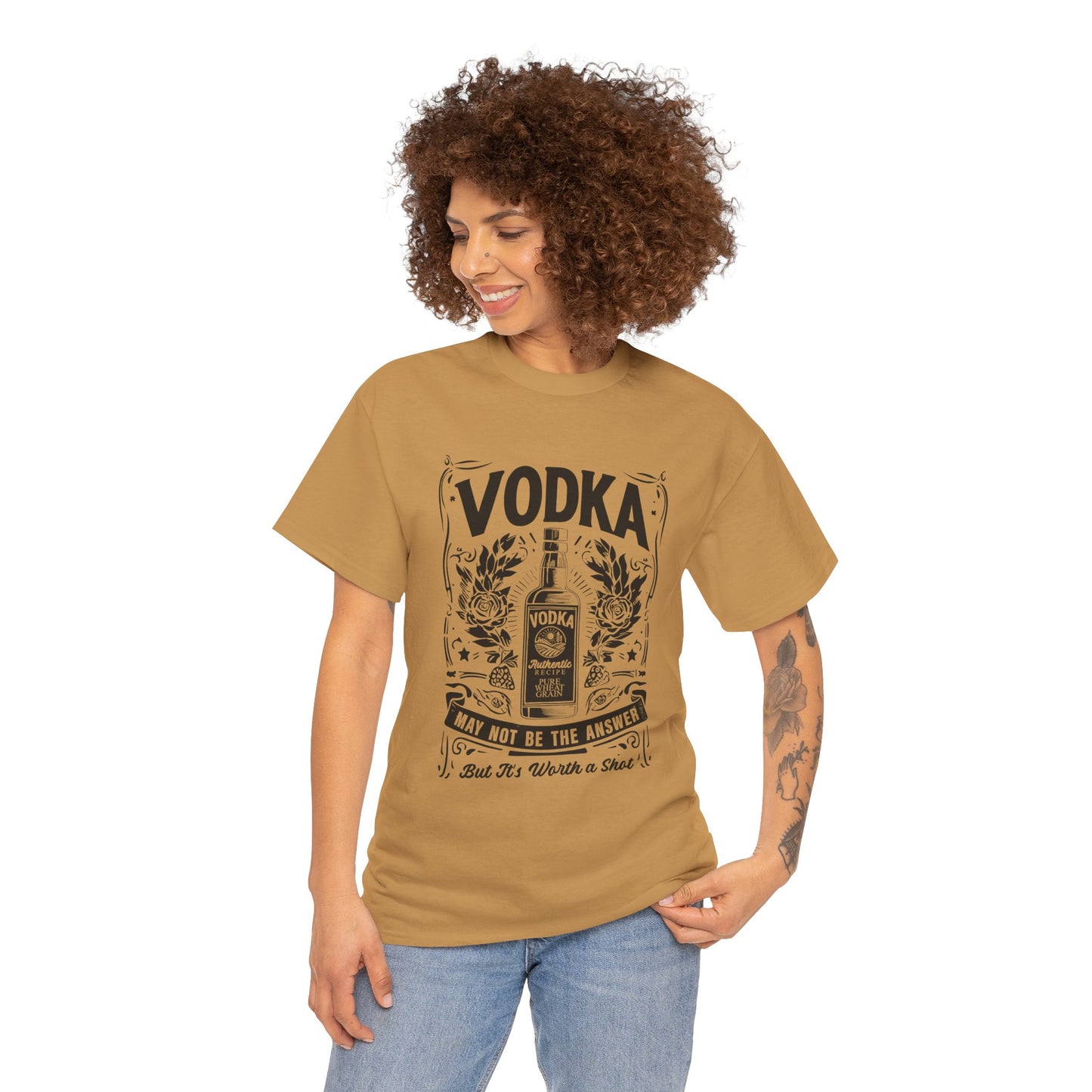 Unisex Heavy Cotton Tee (Vodka - Worth a Shot)