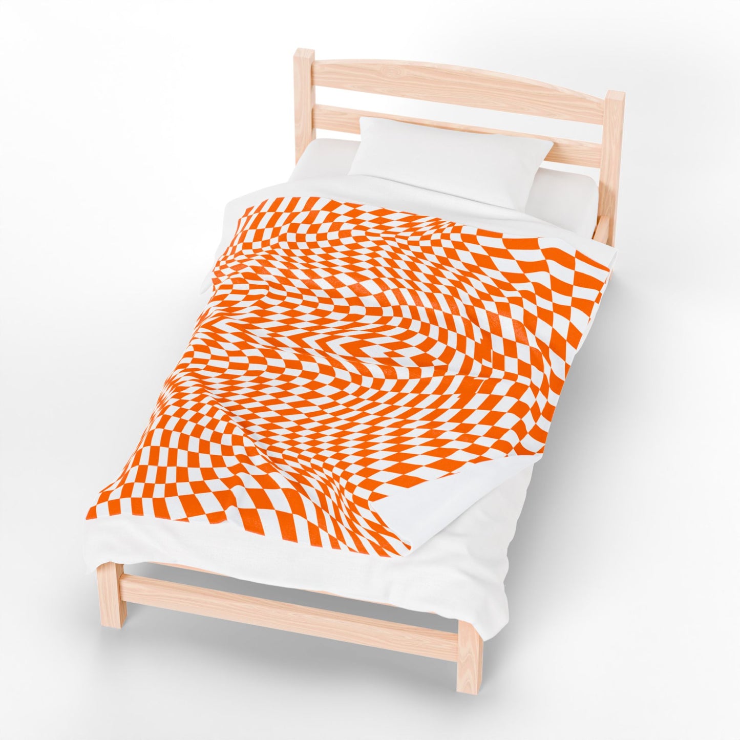 Velveteen Plush Blanket (Orange Pixels)