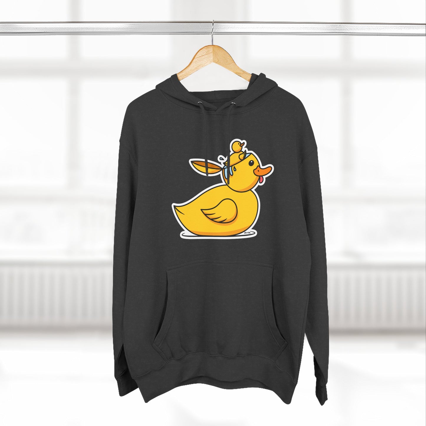 Three-Panel Fleece Hoodie (Duck Bird Brain)