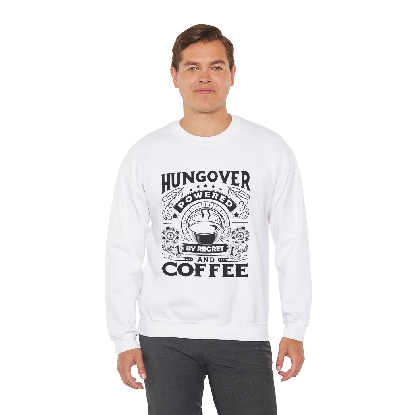 Unisex Heavy Blend™ Crewneck Sweatshirt (Hungover - Powered by Coffee)