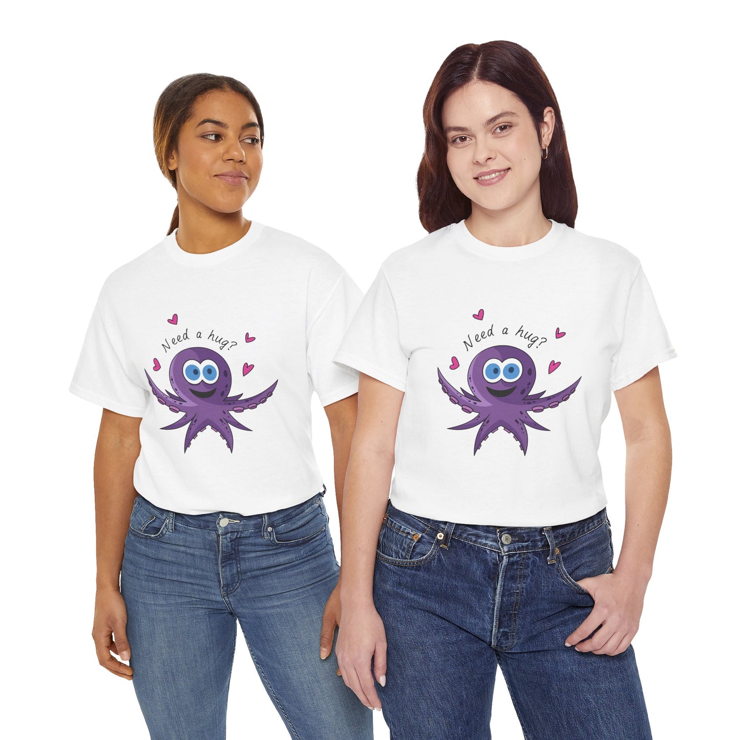 Unisex Heavy Cotton Tee (Octopus Hug)