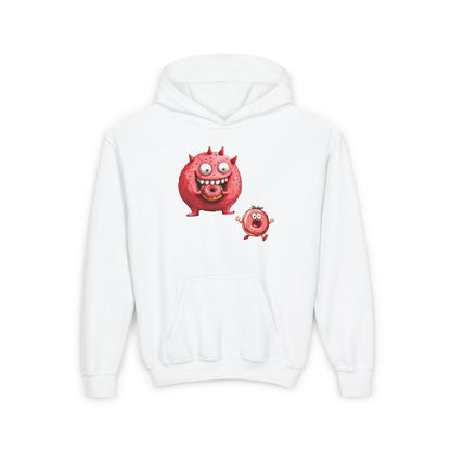 Youth Heavy Blend Hooded Sweatshirt (Donut Monster eating Donut)