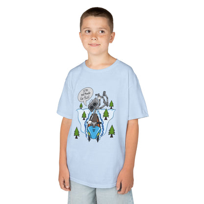 Kids Heavy Cotton T-Shirt (I'm not made for this - Snowmobiler)