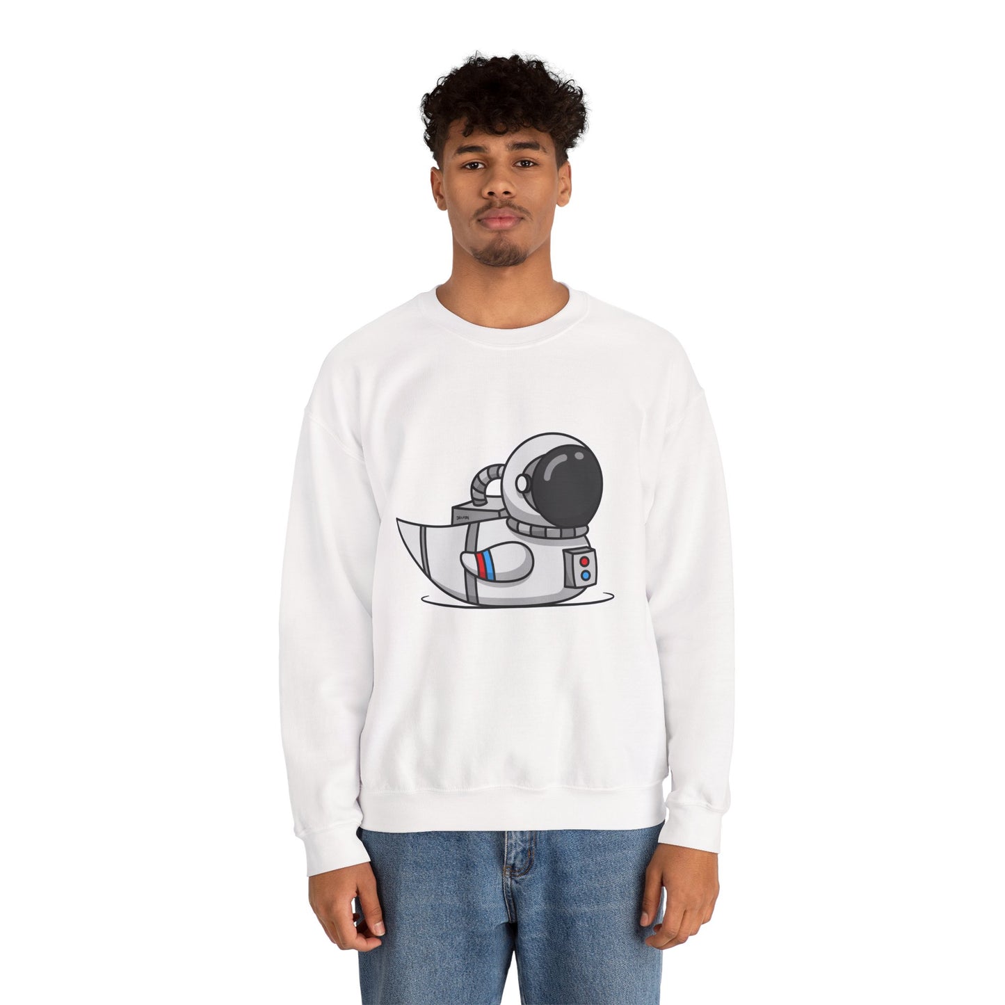 Unisex Heavy Blend™ Crewneck Sweatshirt (Astronaut Duck)