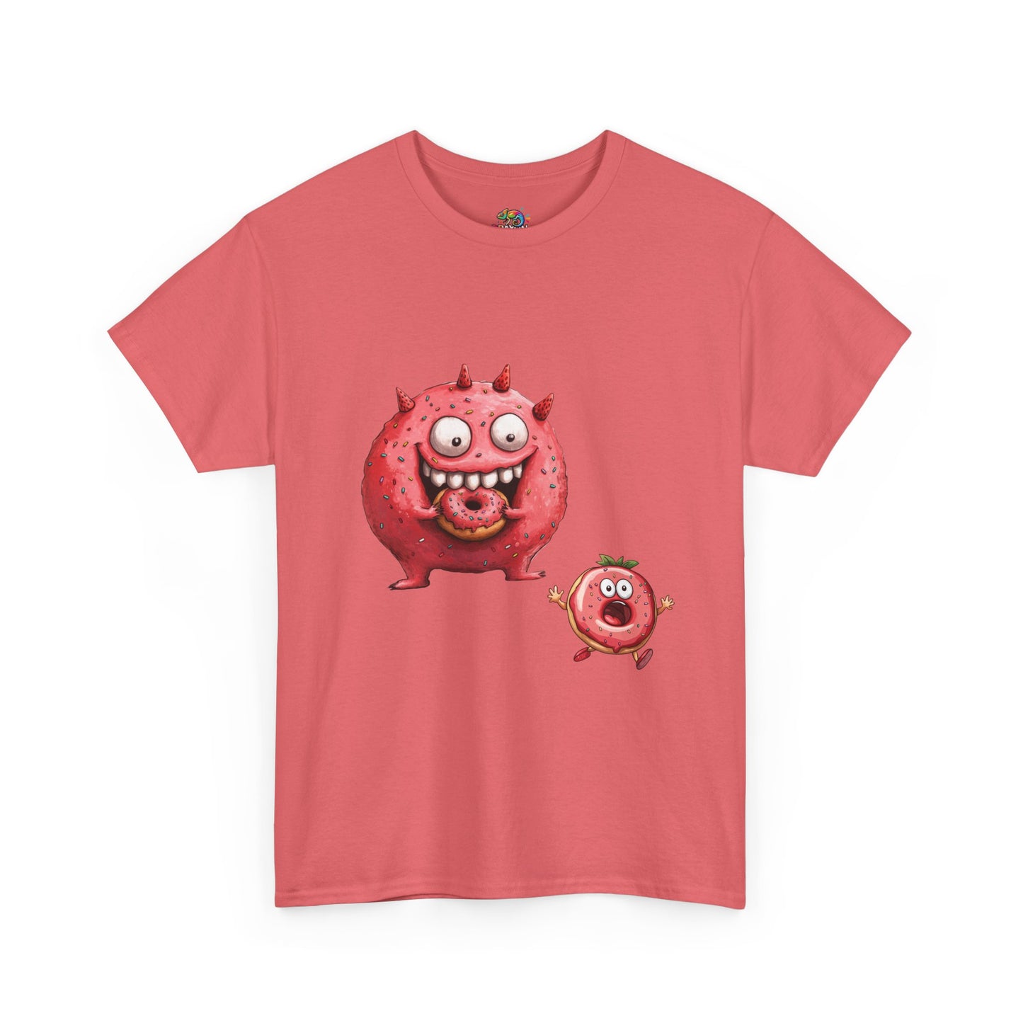 Unisex Heavy Cotton Tee (Donut Monster eating Donut)