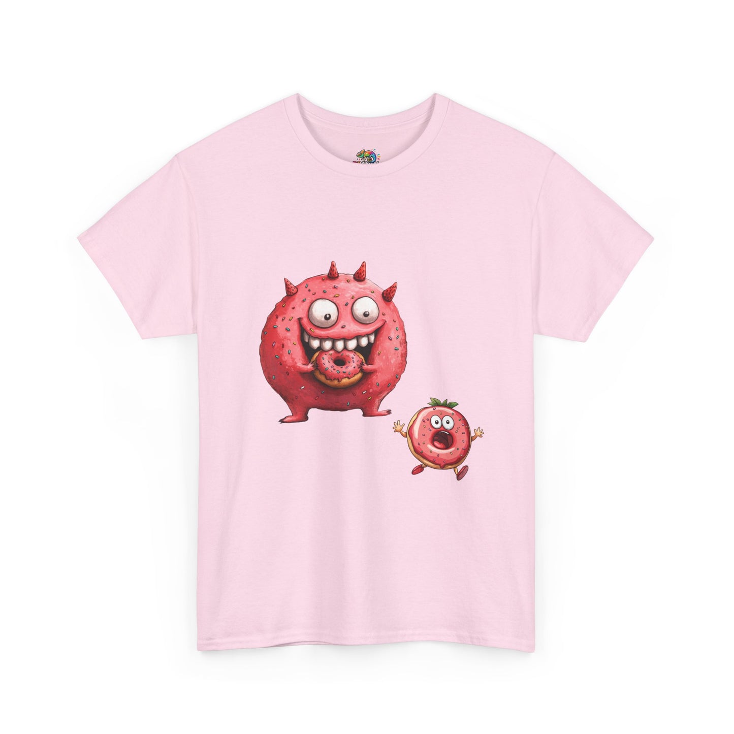 Unisex Heavy Cotton Tee (Donut Monster eating Donut)