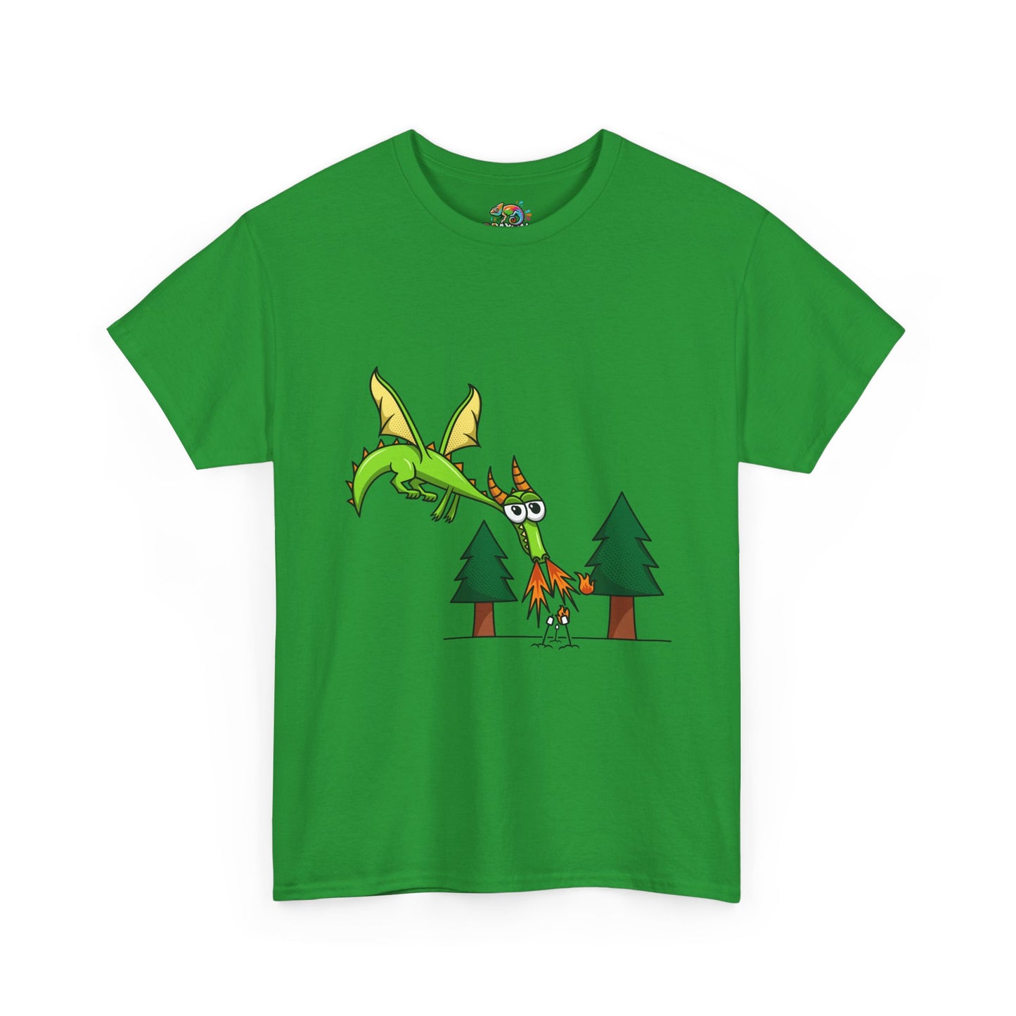 Unisex Heavy Cotton Tee (Flaming Dragon)