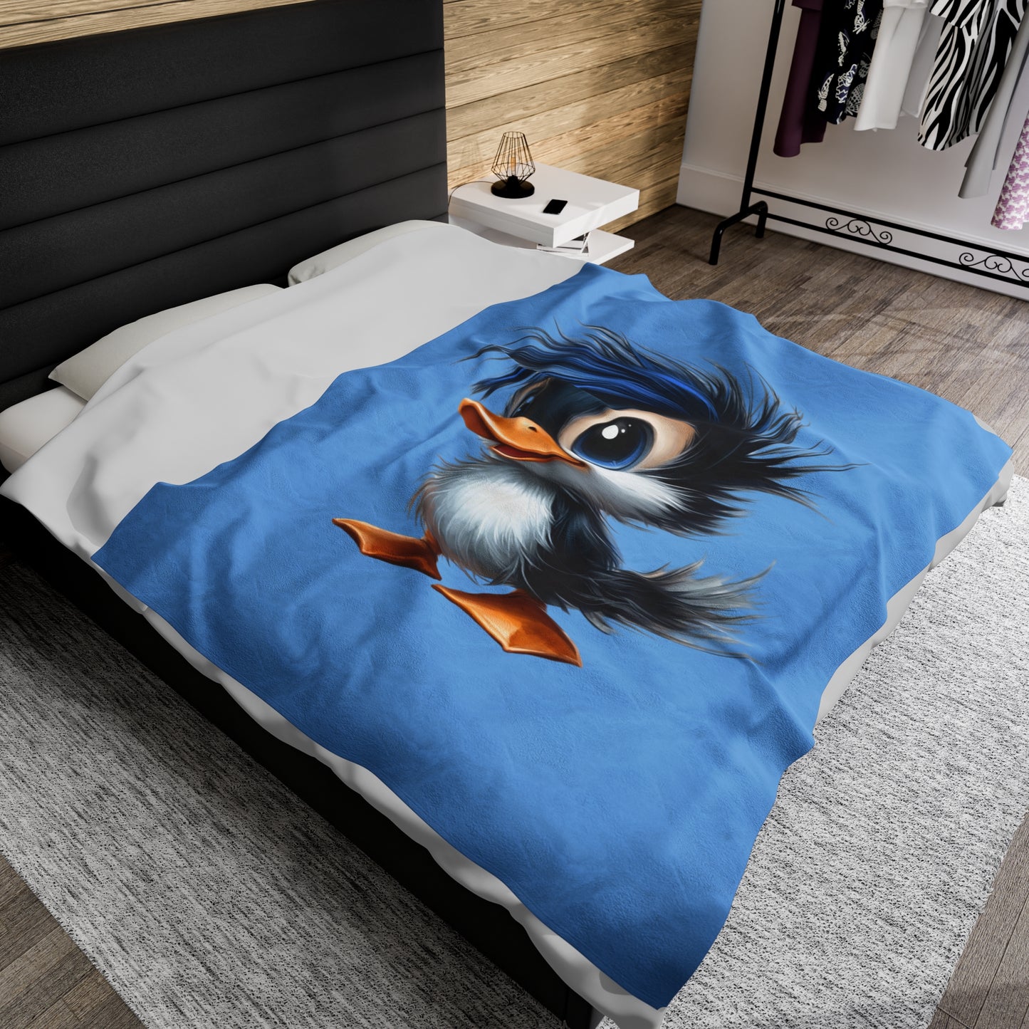 Velveteen Plush Blanket (Blue Hair Duck)