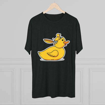 Unisex Tri-Blend Crew Tee (Duck Bird Brain)