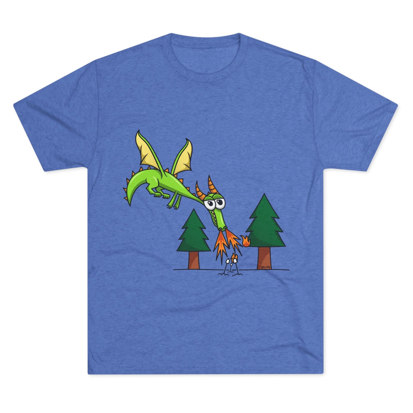 Unisex Tri-Blend Crew Tee (Flaming Dragon)