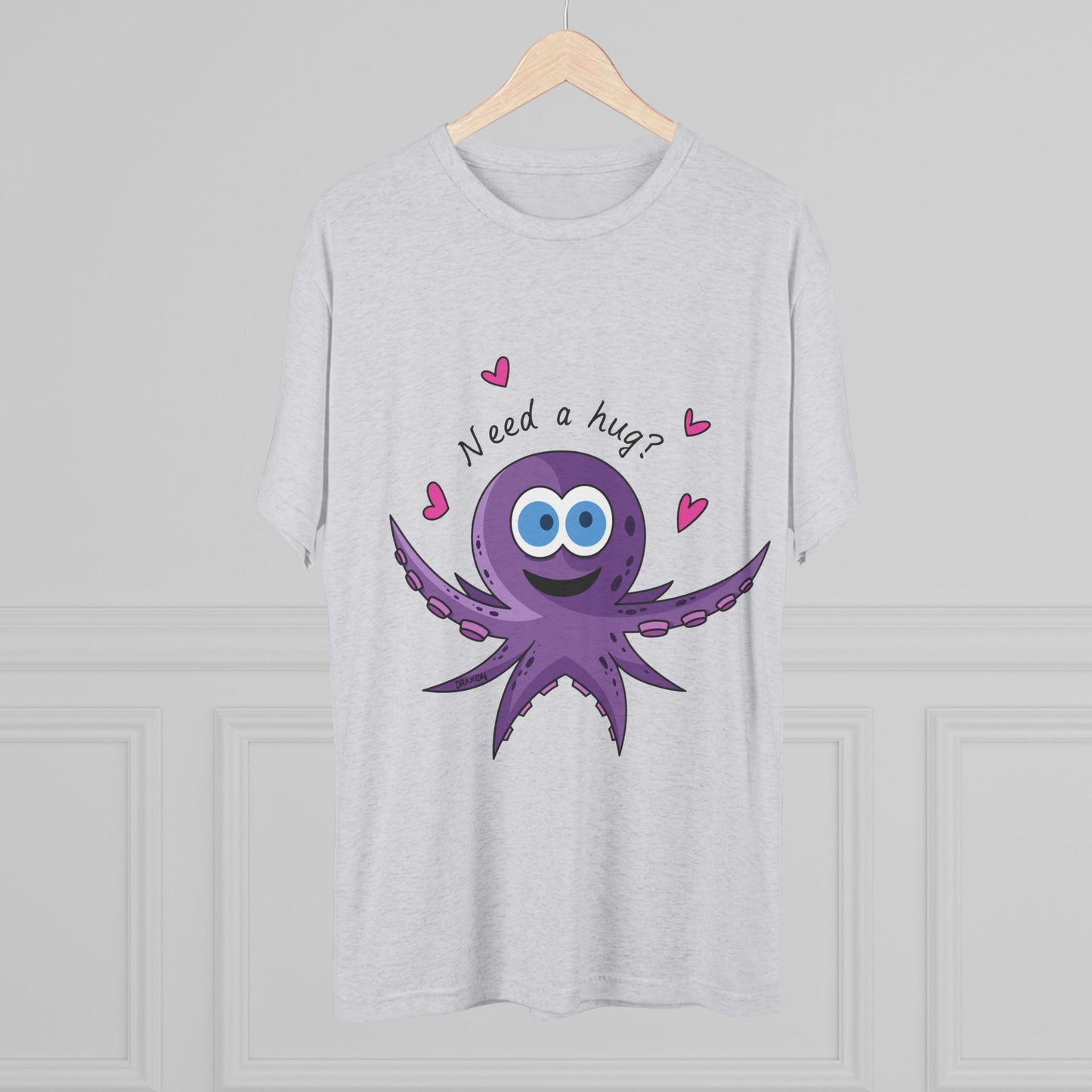 Unisex Tri-Blend Crew Tee (Octopus Hug)