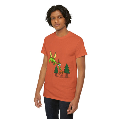 Unisex Heavy Cotton Tee (Flaming Dragon)
