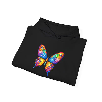 Unisex Heavy Blend™ Hooded Sweatshirt (Colorful Butterfly)