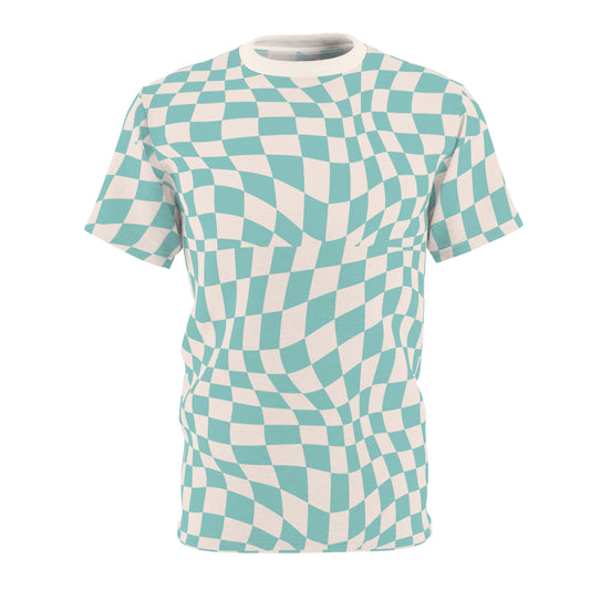 Unisex Cut & Sew Tee (Teal Pixels)