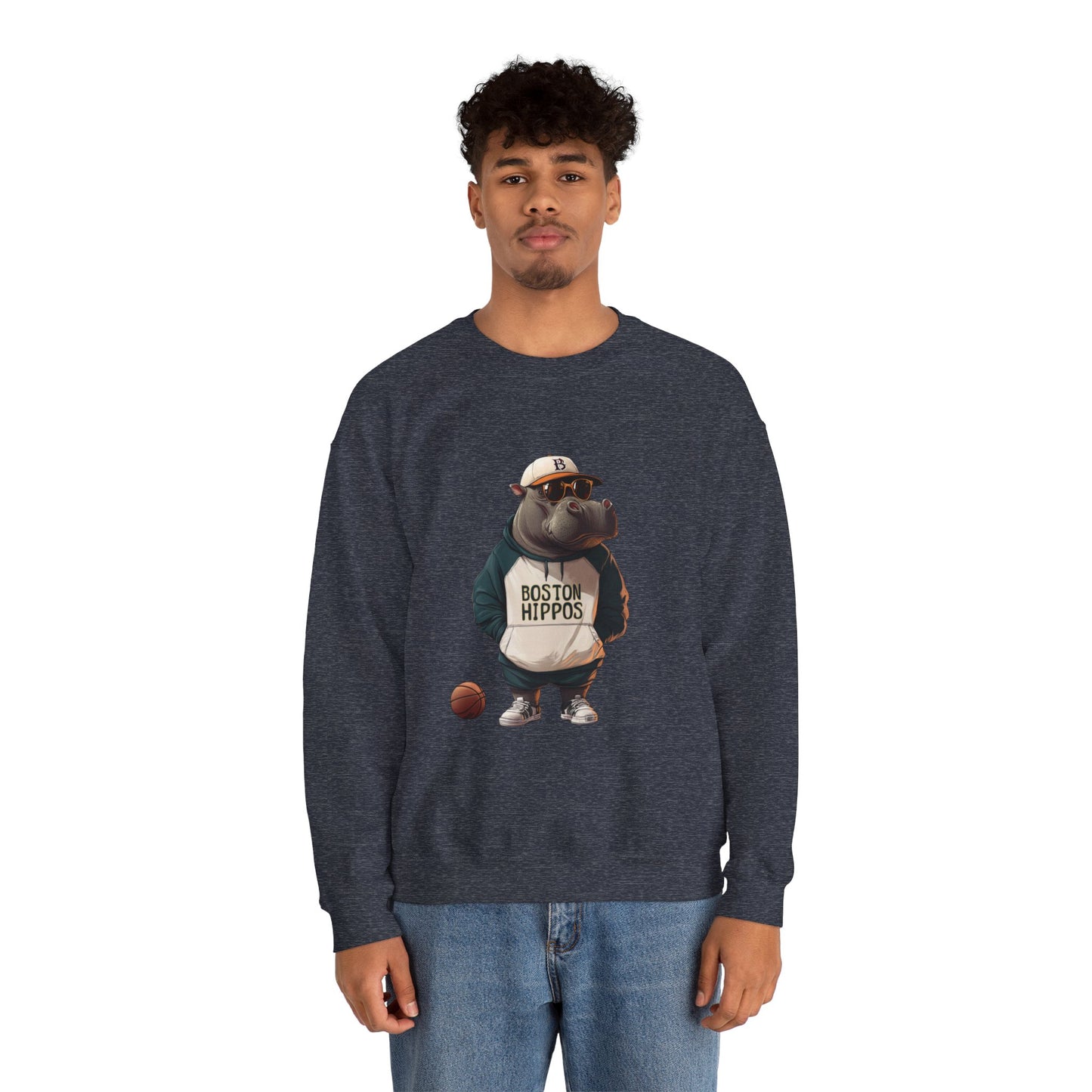 Unisex Heavy Blend™ Crewneck Sweatshirt (Boston Hippos)