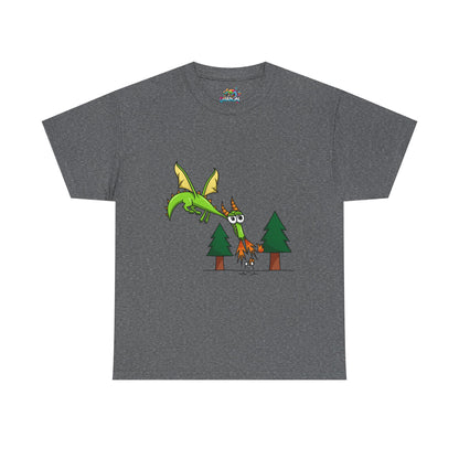 Unisex Heavy Cotton Tee (Flaming Dragon)