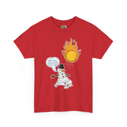 Unisex Heavy Cotton Tee (Melting Snowman)