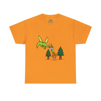 Unisex Heavy Cotton Tee (Flaming Dragon)